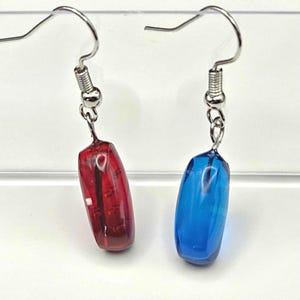 Blue pill Red pill resin earrings. What will you choose?