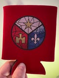 Stained Glass Acadian Flag Drink Coozie/Koozie