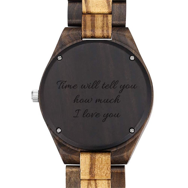 Custom Engraved Men's Wooden Photo Watch, Mens Wooden Watch, Gift for Him, Wood Watches for Husband, personalize watch, Boyfriend Gift zdjęcie 8