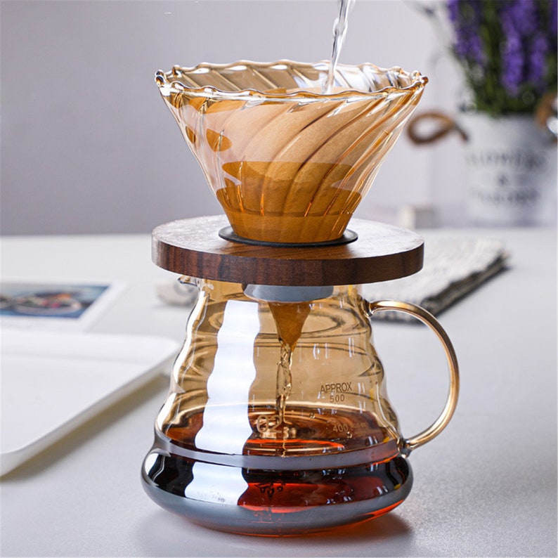 Pour Over Coffee Dripper, Pour Over Coffee Maker Set, Coffee Lover Gift Amber
