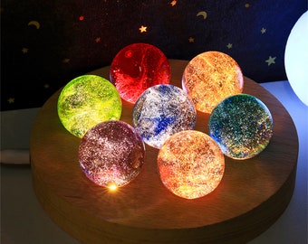 Glass Night Light, Fairy Lights, Nursary Light, Glass ball Night light, Home Fairy Decor, Teenager Bedroom Decor, Glass Lamp