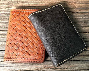 Leather Vertical Bifold Minimalist Wallet