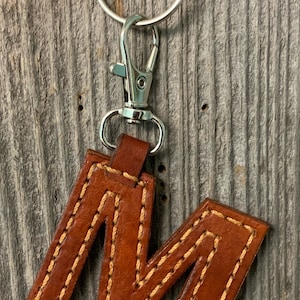 Personalized Leather Initial Key Ring