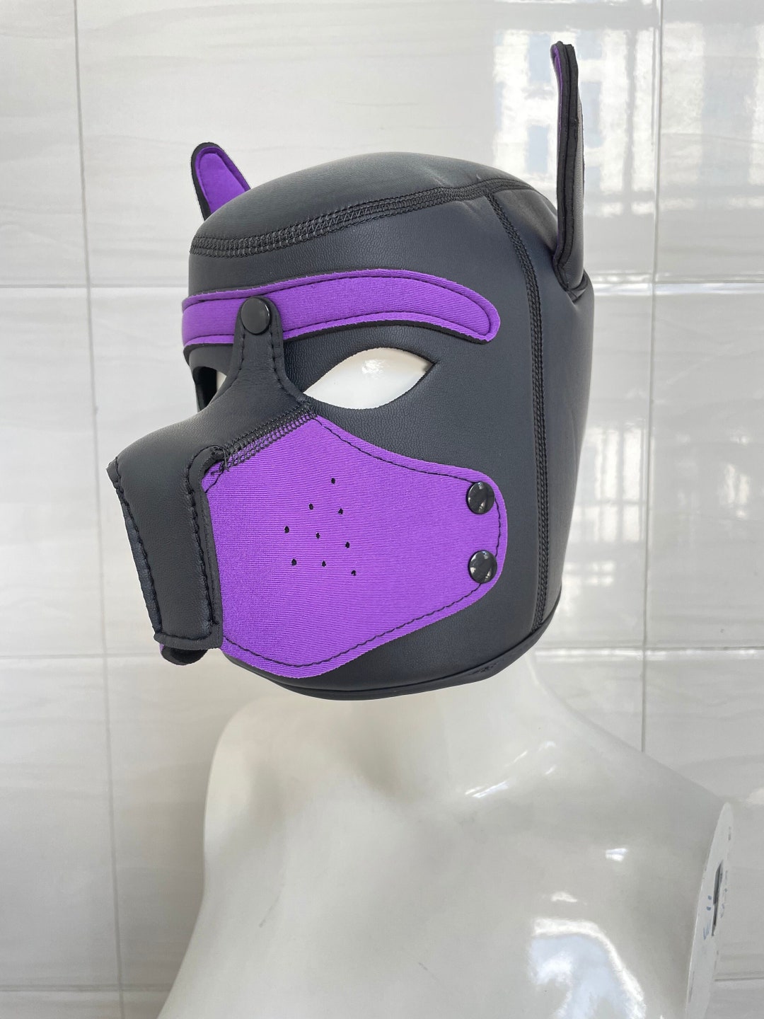 Pup Neoprene Puppy Mask Leather Dog Mask Etsy