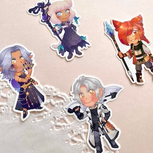 Scions Vinyl Stickers | FFXIV, FF14 | Y&#39;shtola, Urianger, Thancred, G&#39;raha Tia