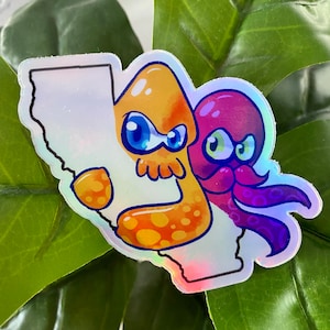 California Cephalopods Holographic Vinyl Sticker