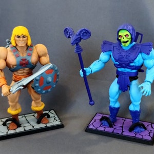 MOTU Action Figure Stand 2 Pack Masters of the Universe Classics / Origins Figure Display Multi Color Foot Holder *Figures Not Included*
