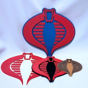 Cobra Logo from G.I. Joe Classic 80s Cartoon - Custom Color For Decoration and Display - 3d Printed