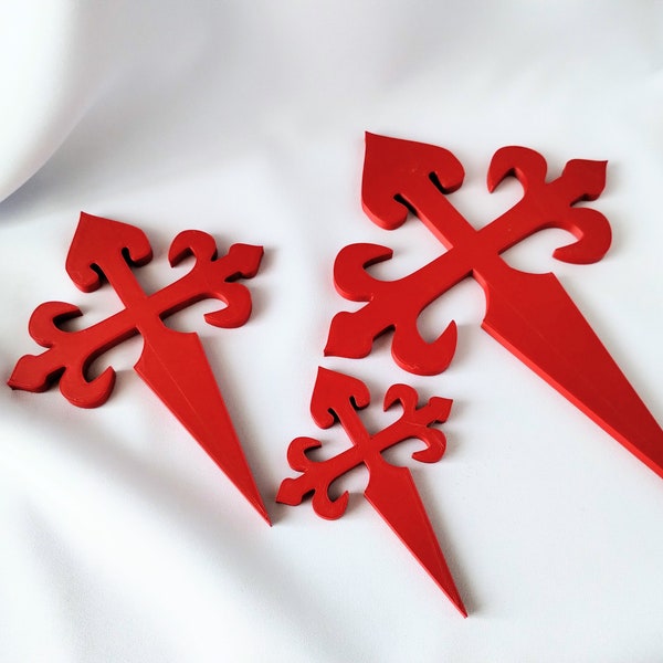 Saint James Red Cross - Symbol of Pilgrimage on the Way of Saint James, Spain  - Display or Decoration - Made from PLA - 3d Printed