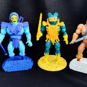 Masters of the Universe Vintage / Origins Figure Display Stand With or Without MOTU Logo - Different Colors - Retro - Geek - 80&#39;s - 3D Print