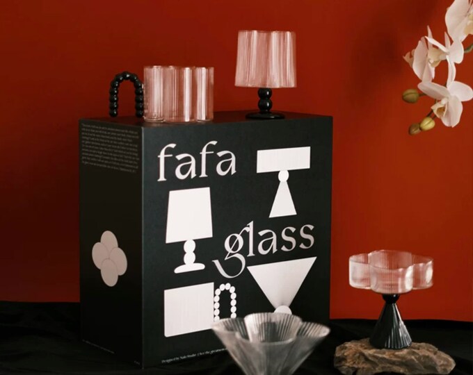 Unique Glassware Gift Set - Handblown Cocktail Glasses Gift box for mother, set for wedding and housewarming, Boho style gift for wine lover