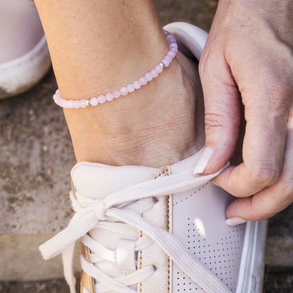 Rose Quartz Crystal Anklet