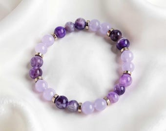 Amethyst & Violet Chalcedony 'Peaceful Spirit' Bracelet