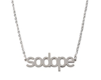 Collar de acero bañado en rodio So Dope