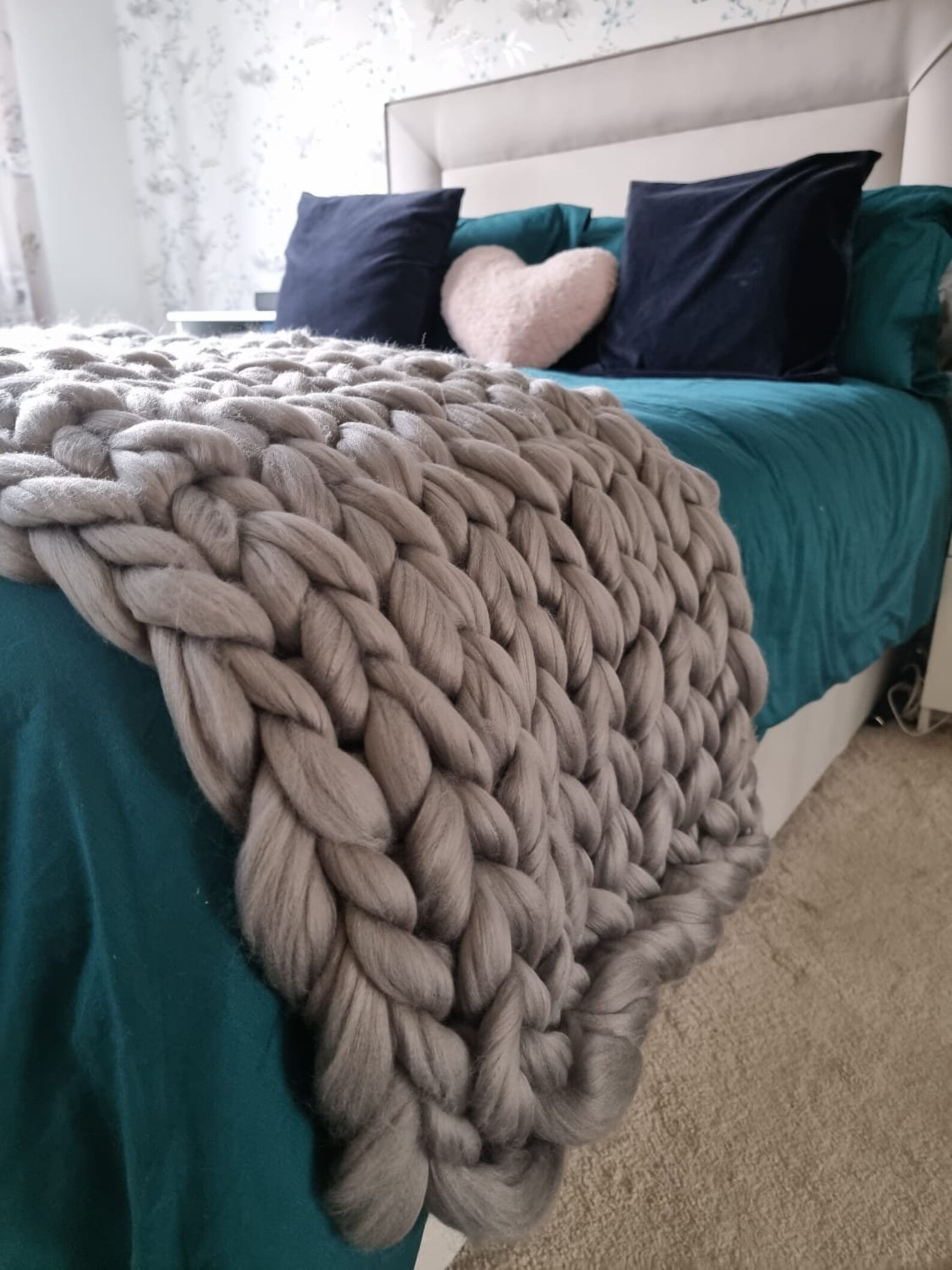Chunky Knit Bed Runner Etsy