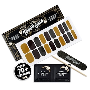 TOUGH GIRLS | Nail Polish Strips | 20 Stylish Strips | Includes Cuticle Stick, Nail File, Nail Wipe (Autumn Shades)