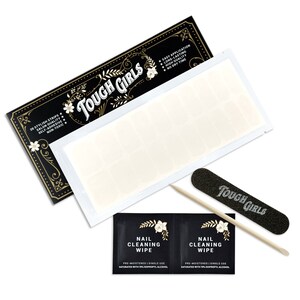 TOUGH GIRLS | Nail Polish Strips | 20 Stylish Strips | Includes Cuticle Stick, Nail File, Nail Wipe (Clear Gloss)