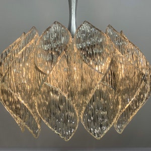 Mid Century Acrylic Ice Glass Pendant Lamp, 1970’s