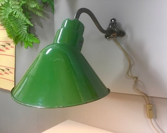 Industrial Porcelain Gooseneck Wall Sconce from Abolite, 1940s