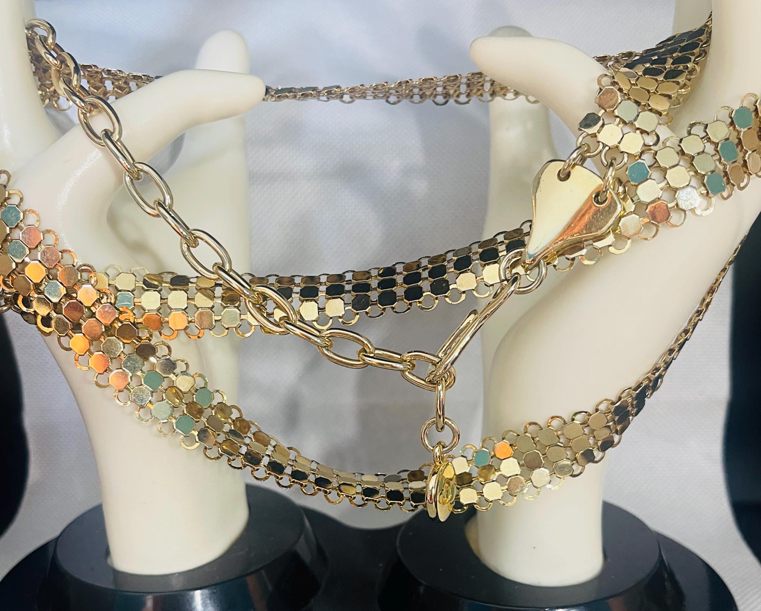 Vintage Mesh Gold Tone Belt - Etsy