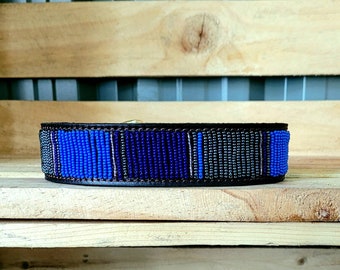 Maasai beaded  leather dog collar, leather dog Collar, Maasai dog Collar, Handmade dog Collar,hulsband.