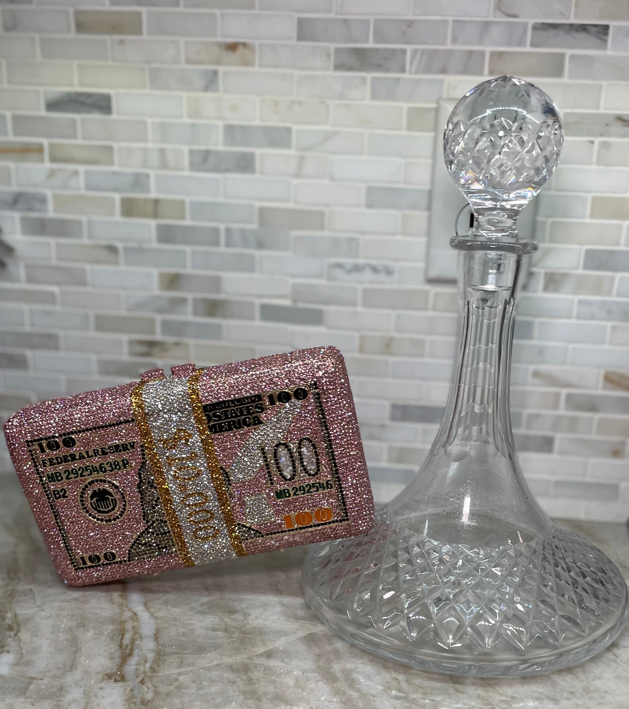 Pink money clutch purse best sale