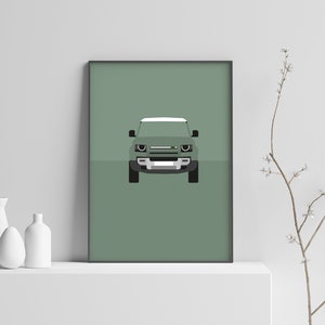 Personalised Land Rover Defender poster - Light Green