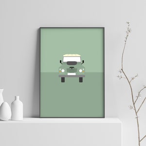 Personalised Land Rover Series 3 poster. Pastel Green Land Rover. Classic Land Rover Gift