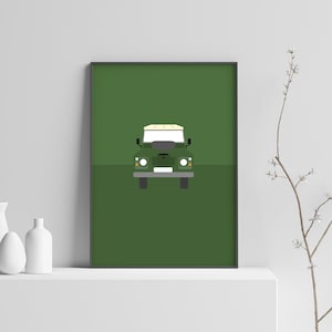 Personalised Land Rover Series 3 poster. Bronze Green. Land Rover Gift. Hand drawn Classic Land Rover. Personalised gift for him. Car gift.
