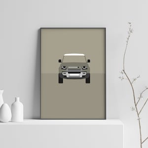 Personalised Land Rover Defender poster - Stone. Land Rover Gift.