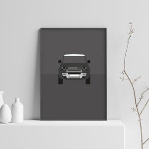 Personalised Land Rover Defender poster. Black Land Rover Defender. Land Rover Gift.