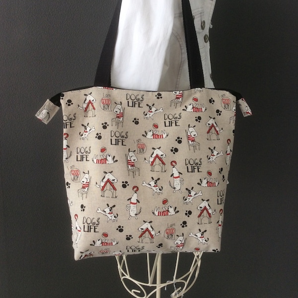 Tasche Shopper Hundemotiv Umhängetasche Schultertasche Einkaufstasche Stofftasche Hunde Dogs Hundetasche