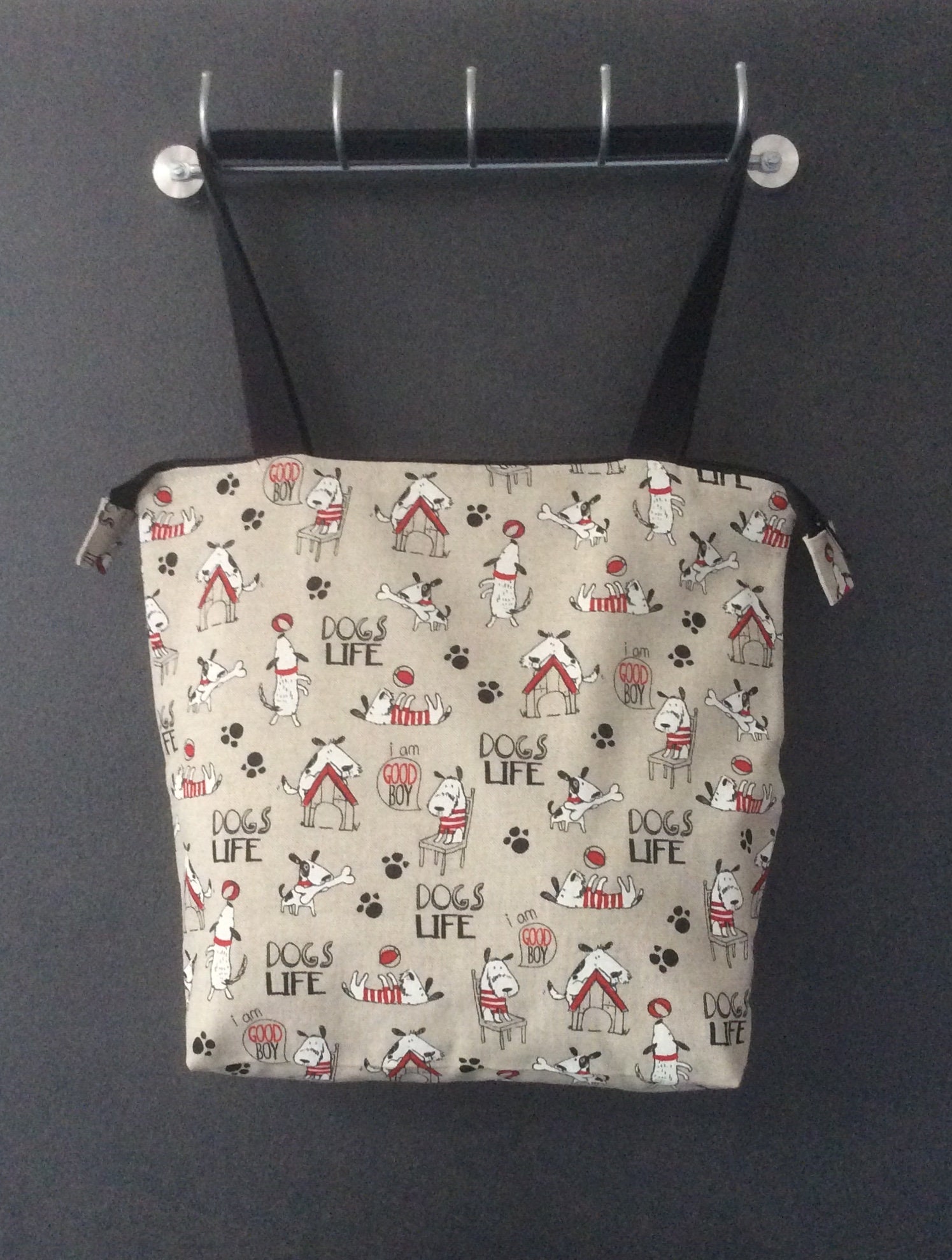Sehr Schöne Bestickte Filztasche/ Tragetasche/ Shopper Mops Hund Tierfreunde