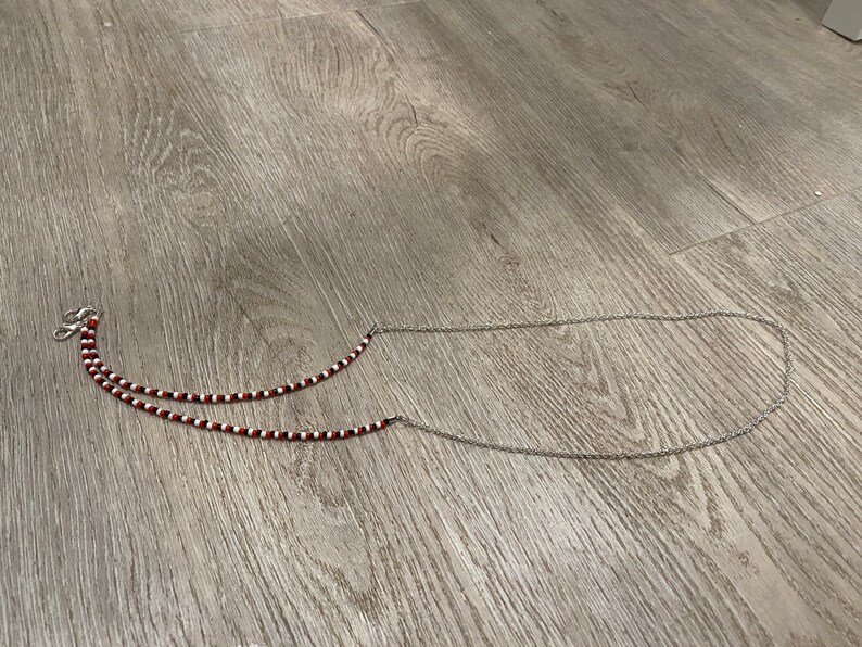 Red White /& Black School Spirit Mask Chain