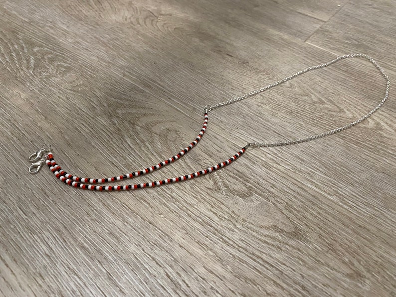 Red White /& Black School Spirit Mask Chain