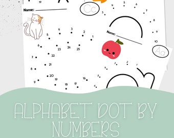 Alfabet Dot by Numbers werkblad, Alfabet werkbladen, Dot by Numbers, Preschool werkbladen, Pre-k werkbladen, Pre-k, Homeschool, Preschool