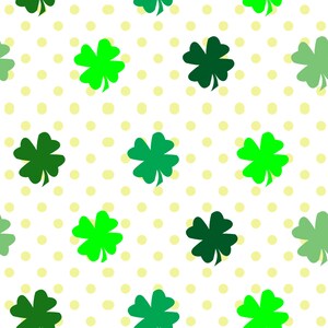 shamrock seamless file, saint Patrick&#39;s day design, digital paper, fabric printing, 4 leaf clover, irish