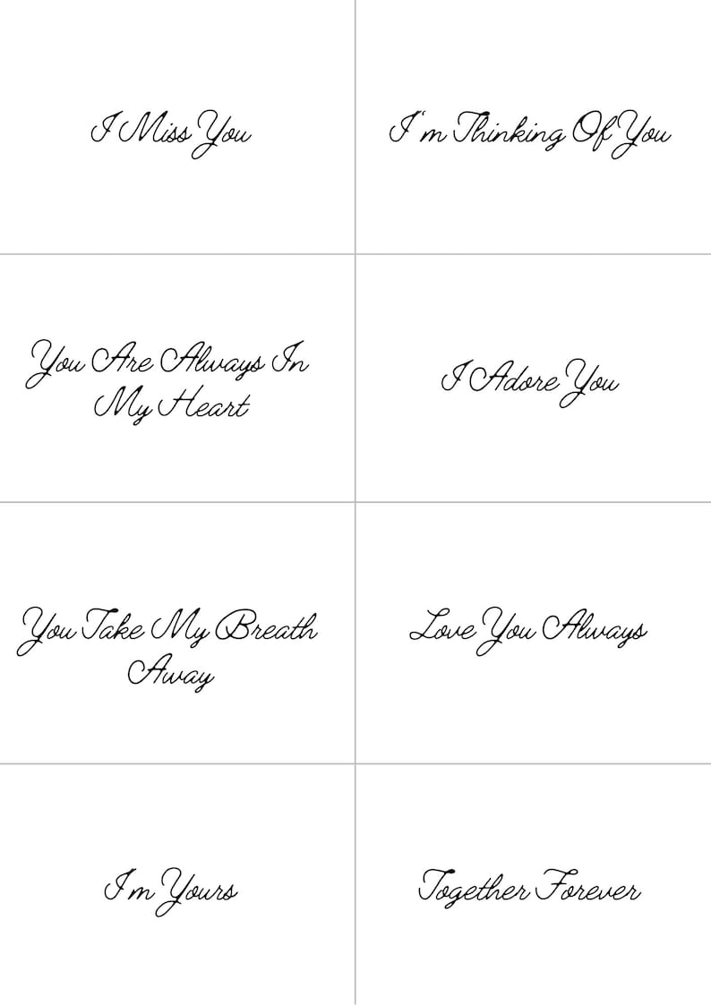 16 Love Notes Printable Love Note Cards Instant Digital Etsy