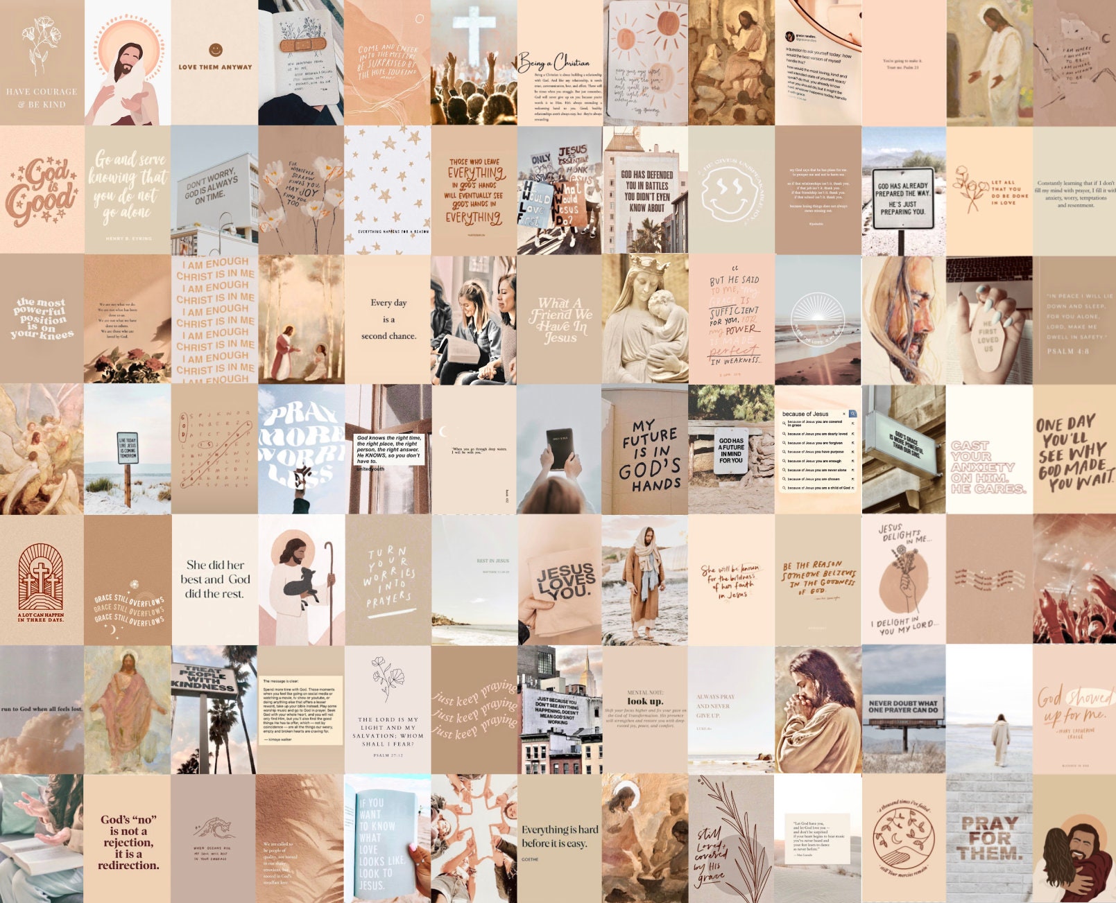 50/100 Print CHRISTIAN Collage Kit Wall Collage Gift for Etsy Canada