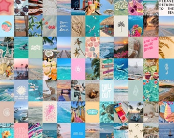 Kit de collage de fotos de playa: decoración para habitación de adolescentes