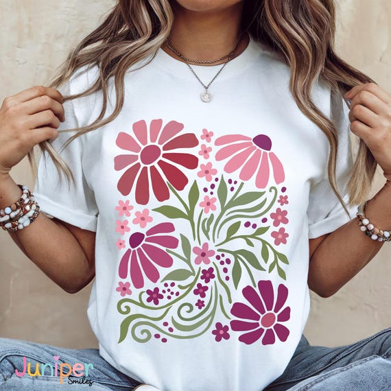 Boho Daisy Flower PNG, Retro Floral Shirt Design, Wildflower Graphic PNG, Groovy Flower Clipart, Vintage Floral PNG For Shirt, Boho Floral