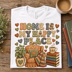 Cozy Introvert Shirt Design, Vintage Patchwork png, Cottagecore Plant Lover PNG, Book Lover Sublimation, Grandmacore png, Homebody png