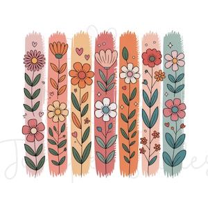 Floral brushstroke png, boho wildflower png,  Summer Flowers png, Floral Cottagecore png, spring flowers png, summer png, coquette png