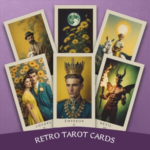 Retro Tarot Cards Set - Vintage-Inspired 22 Major Arcana Deck, Unique Spiritual Gift