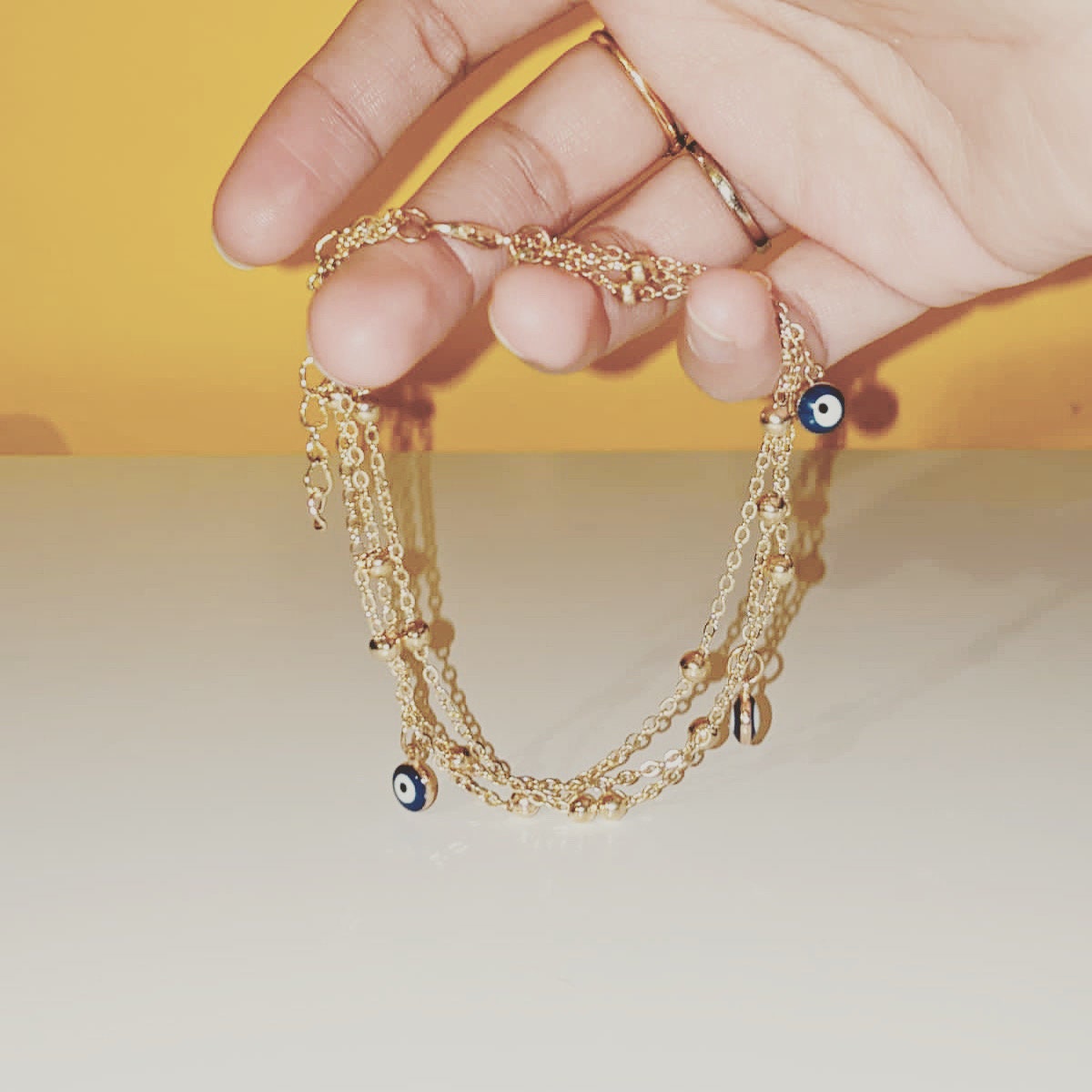 Gold Evil Eye Anklet Etsy UK