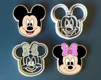 Mickey - Minnie - Cookie Cutters - Stamp - Fondant Cutters