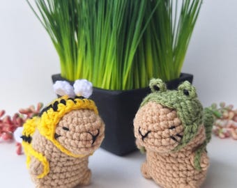Handmade Capybara - Crocheted Plush - Bumble Bee - Frog - Backpack - Hat -  Amigurumi