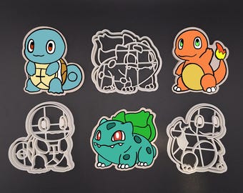 Cookie Cutters - Fondant Cutters - Stamps - Pokemon - Gamer Cutters