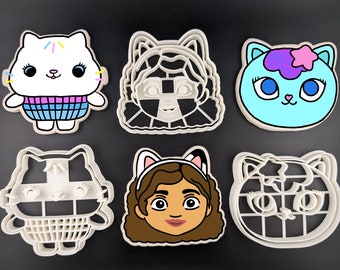 Dollhouse Characters - Cat Mermaid - Cupcake Cat - Cookie Cutter - Stamp - Fondant Cutter