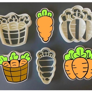 Easter -  Carrots - Basket -  Cookie Cutters - Fondant Cutter
